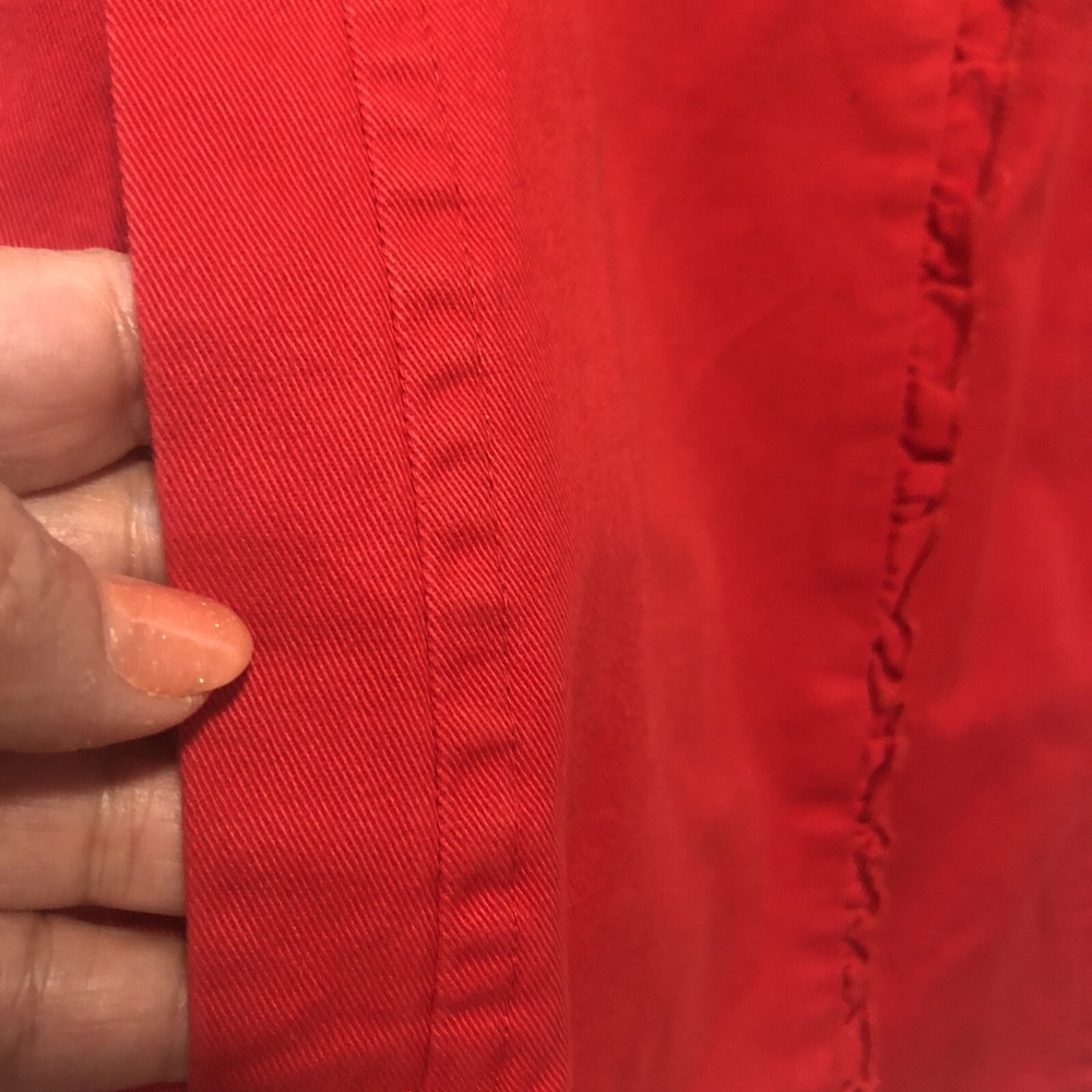 Aziz Women's M Red Double-Breasted Belted Jacket Ruffle Heart Lining Valentines - Picture 7 of 16